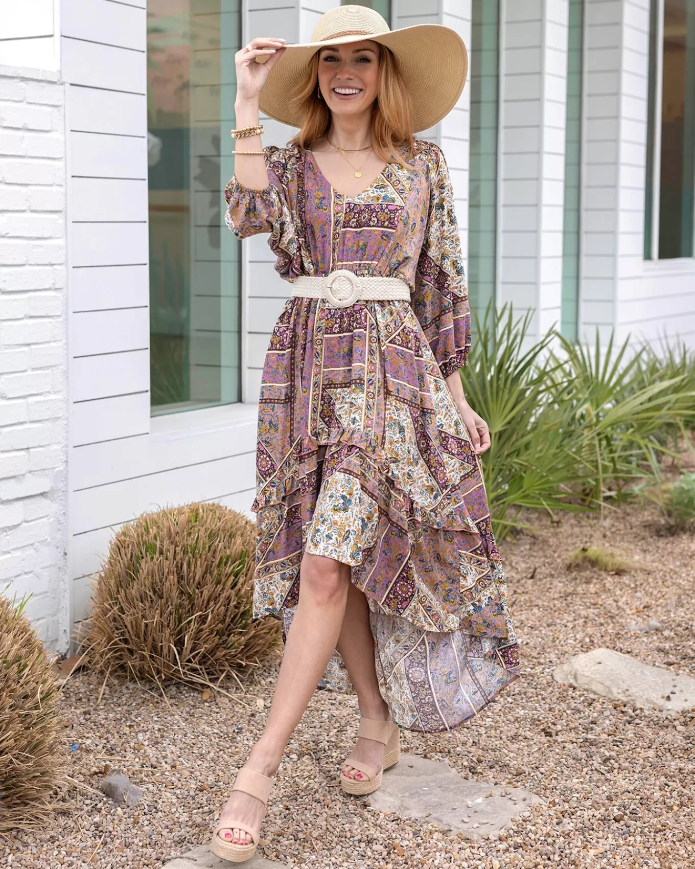 Shop Arabelle Hi-Low Floral Dress Dresses + Skirts