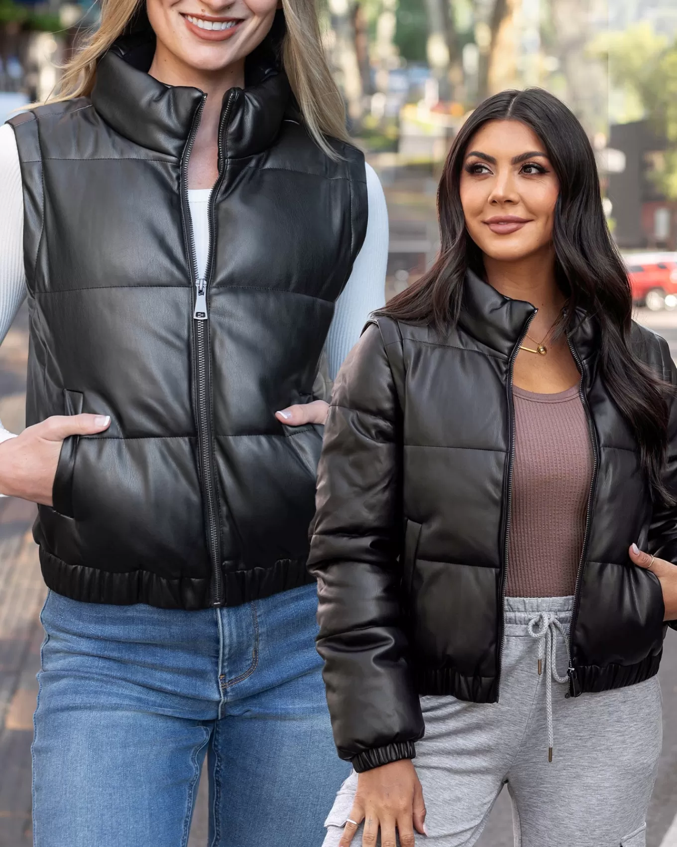 Flash Sale Butter Faux Leather Puffer Jacket/Vest Jackets + Vests