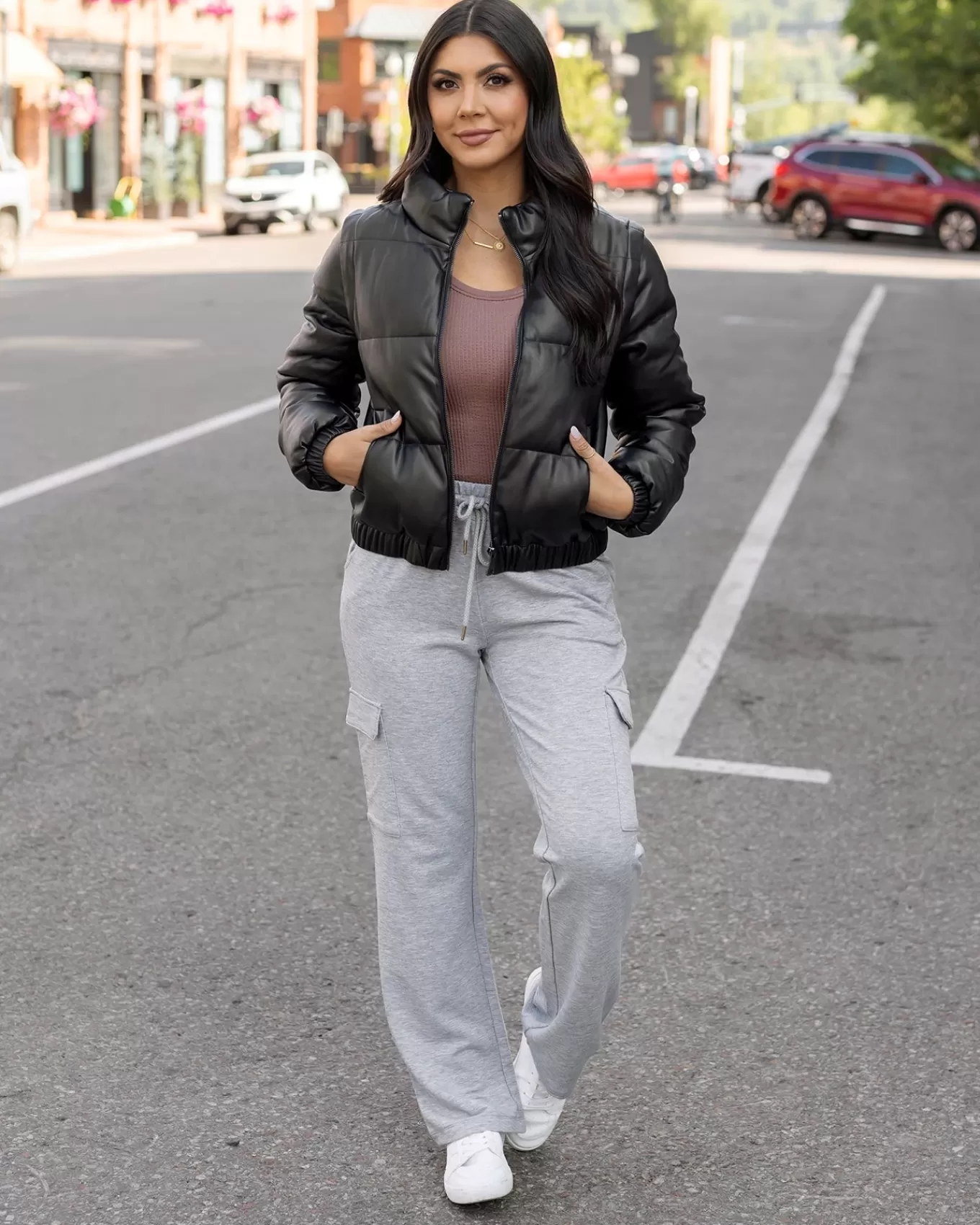 Flash Sale Butter Faux Leather Puffer Jacket/Vest Jackets + Vests