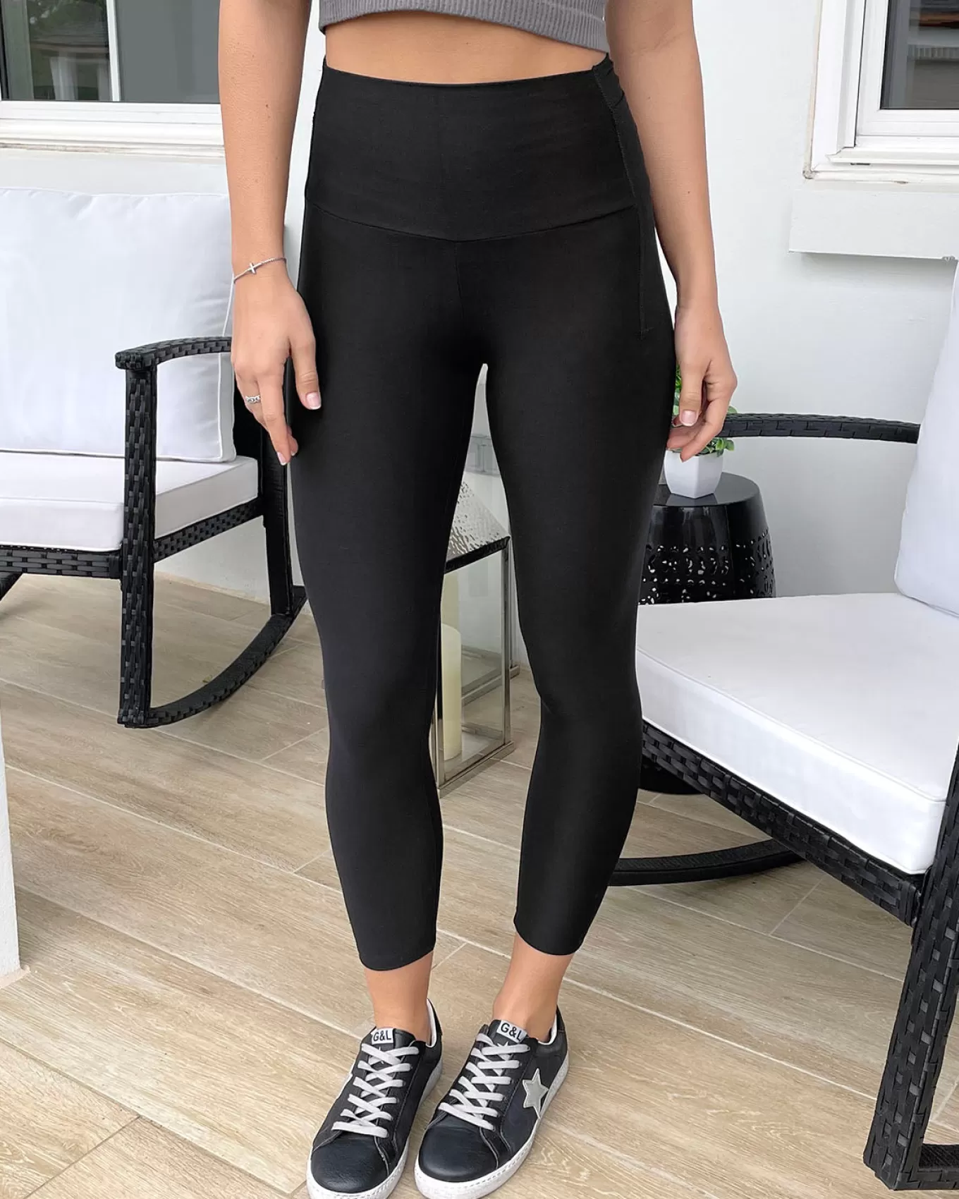 Cheap Cropped Mid-Weight Daily Pocket Leggings In - FINAL SALE Lounge Pants | Leggings