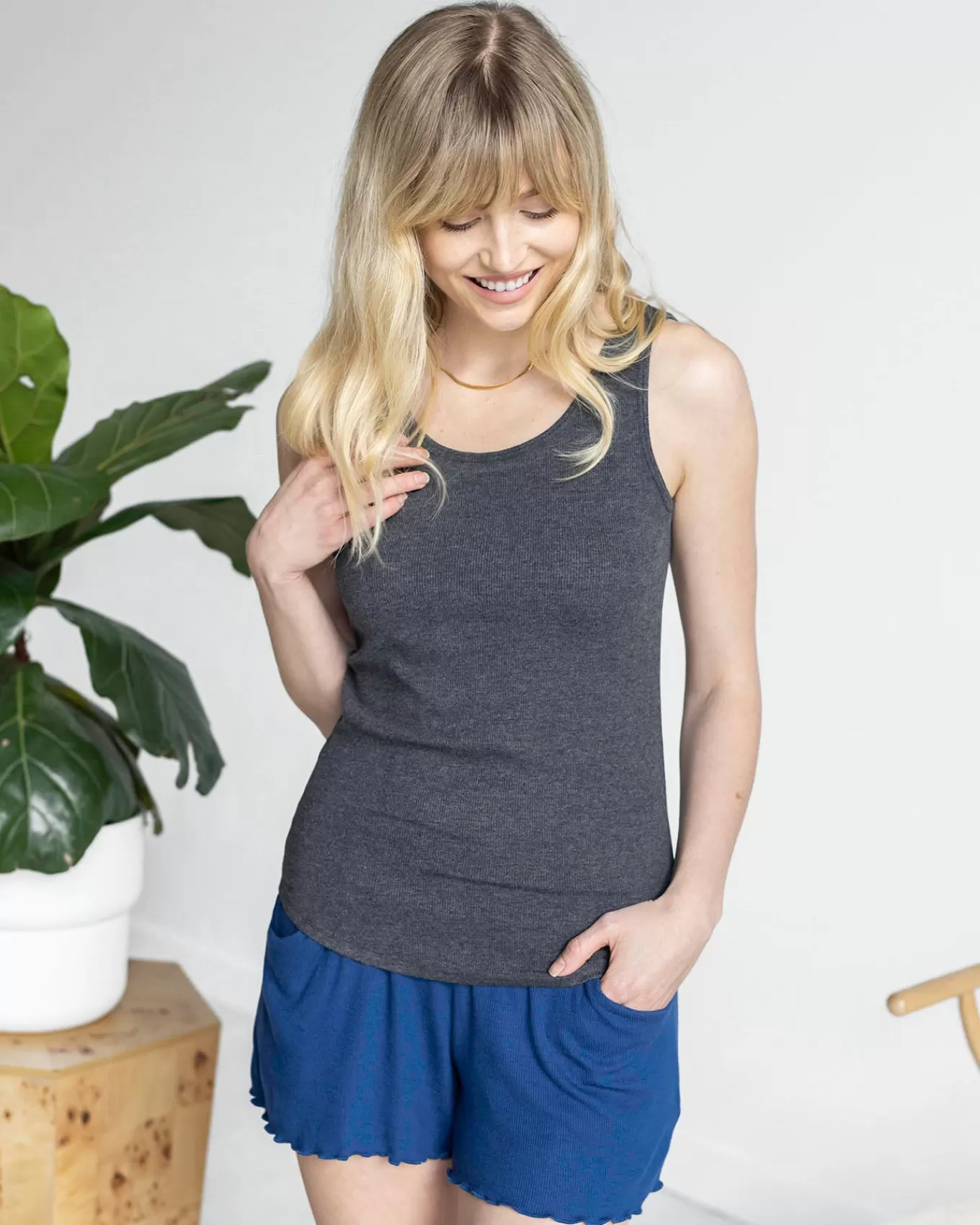 Best Sale Essential Ribbed Fitted Tank Top Lounge Sets | Tanks