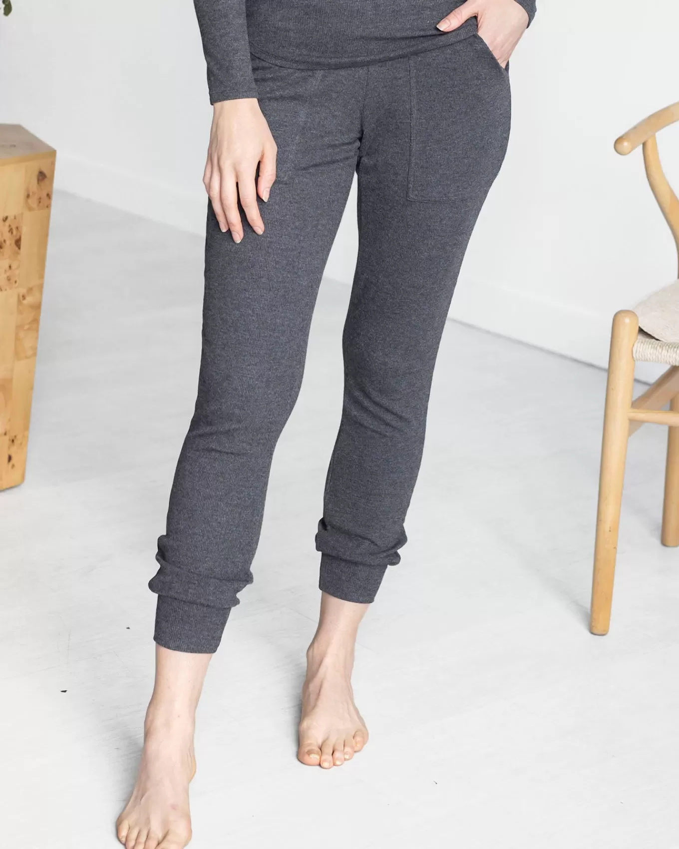 Outlet Essential Ribbed Jogger Pants Lounge Sets | Joggers