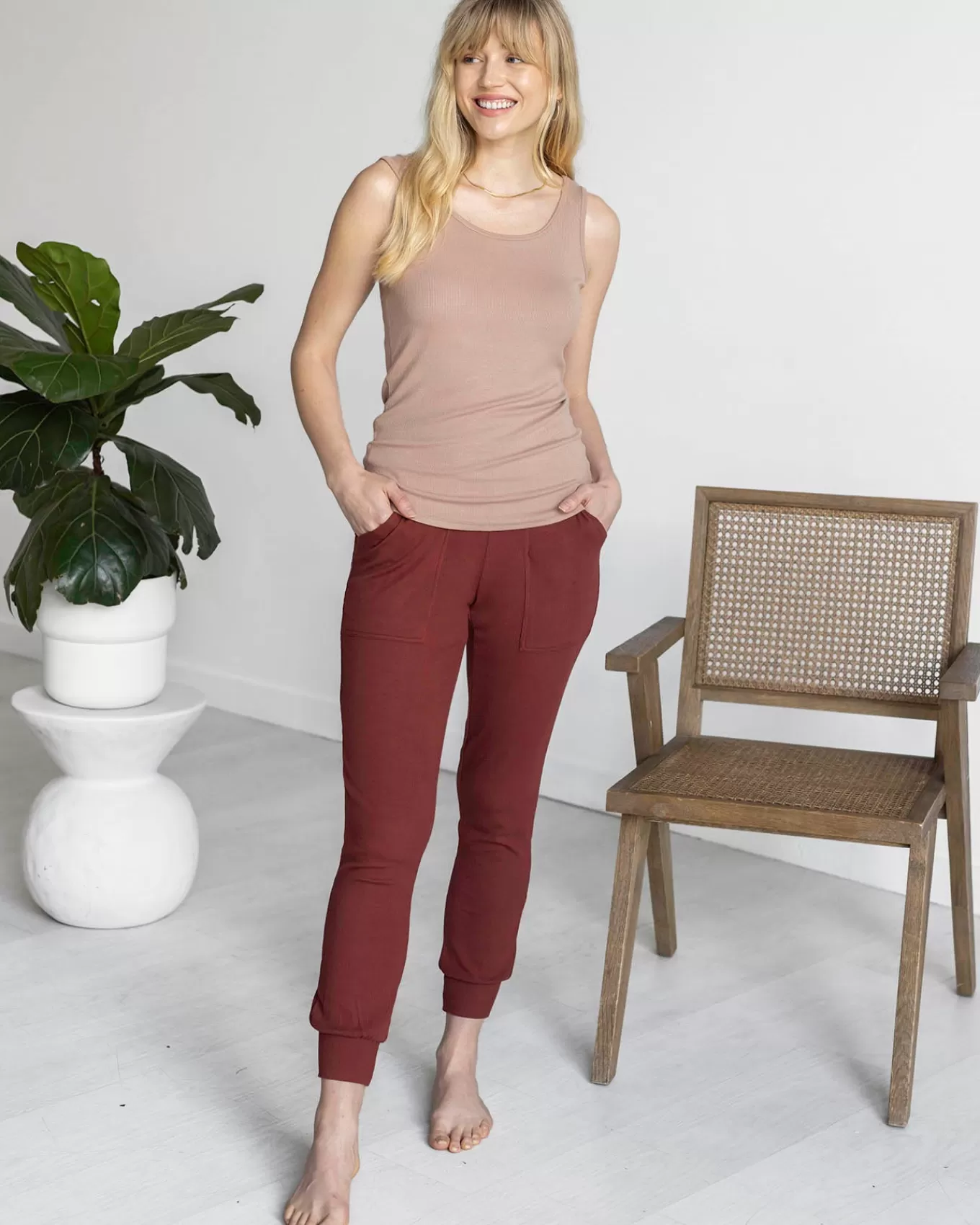 Clearance Essential Ribbed Fitted Tank Top Lounge Sets | Lounge Tops
