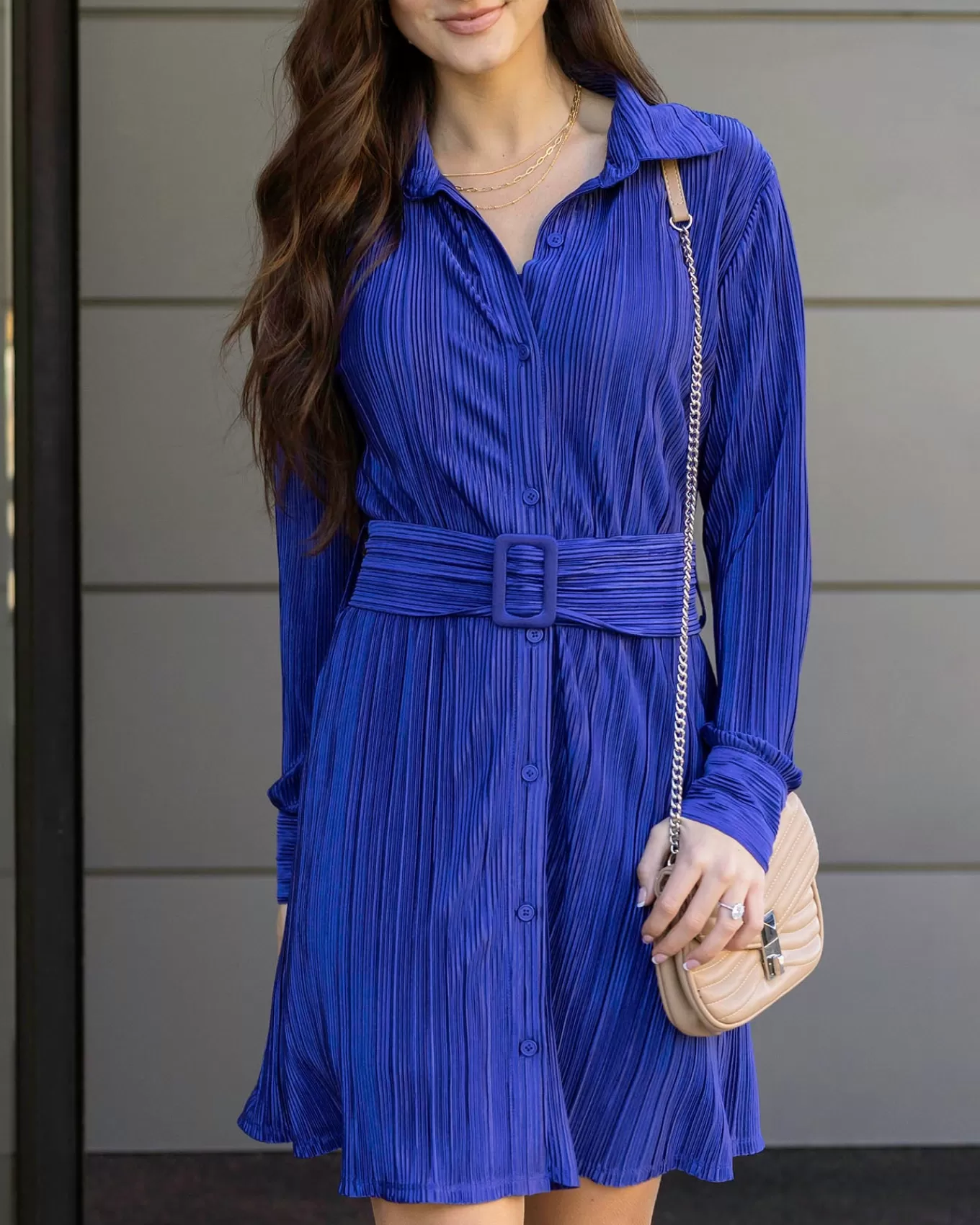 Shop Eve Belted Plisse Dress Dresses + Skirts