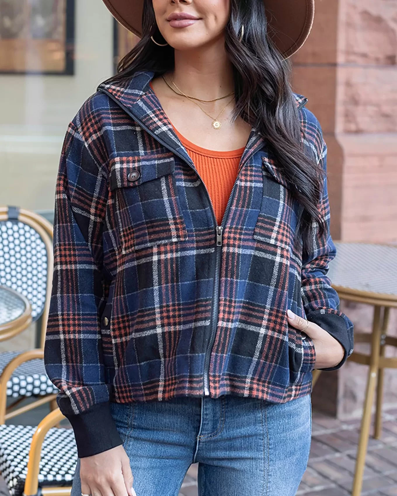 Outlet Flannel Plaid Jacket Jackets + Vests