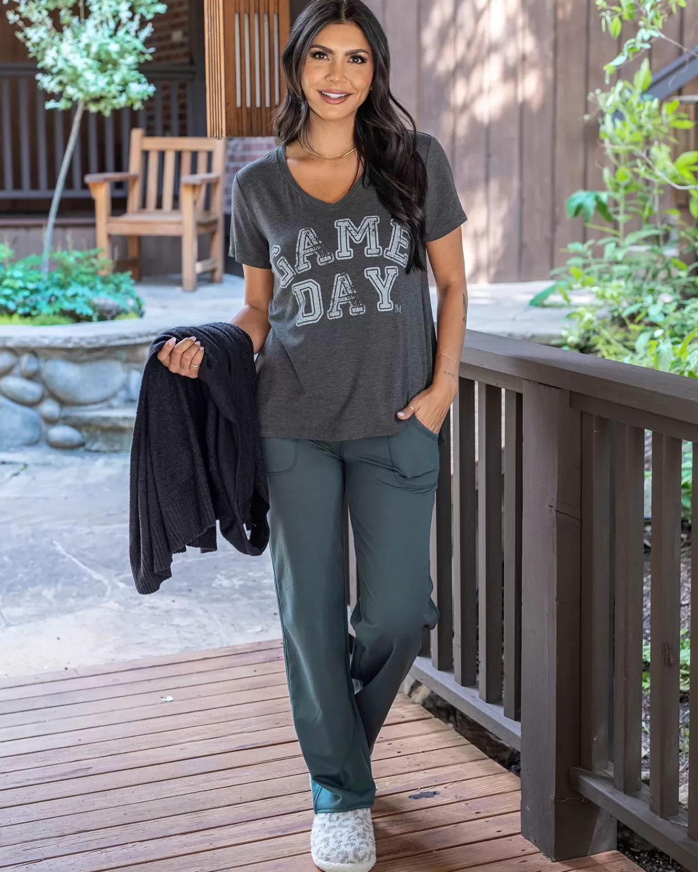 Online Fleece Lined Straight Leg Lounge Pants Lounge Pants