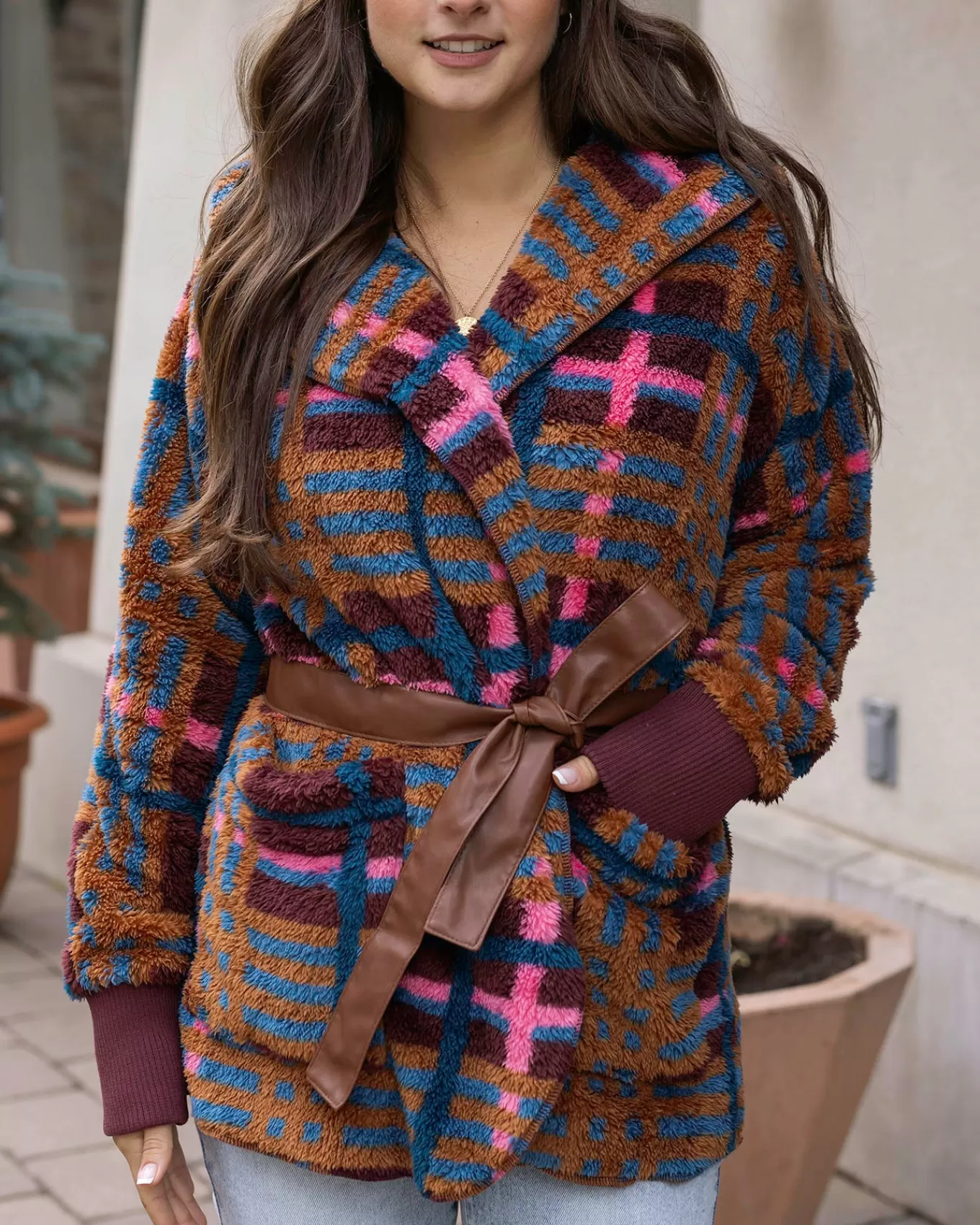 New Fuzzy Fleece Wrap Jacket Jackets + Vests | Hoodies + Pullovers