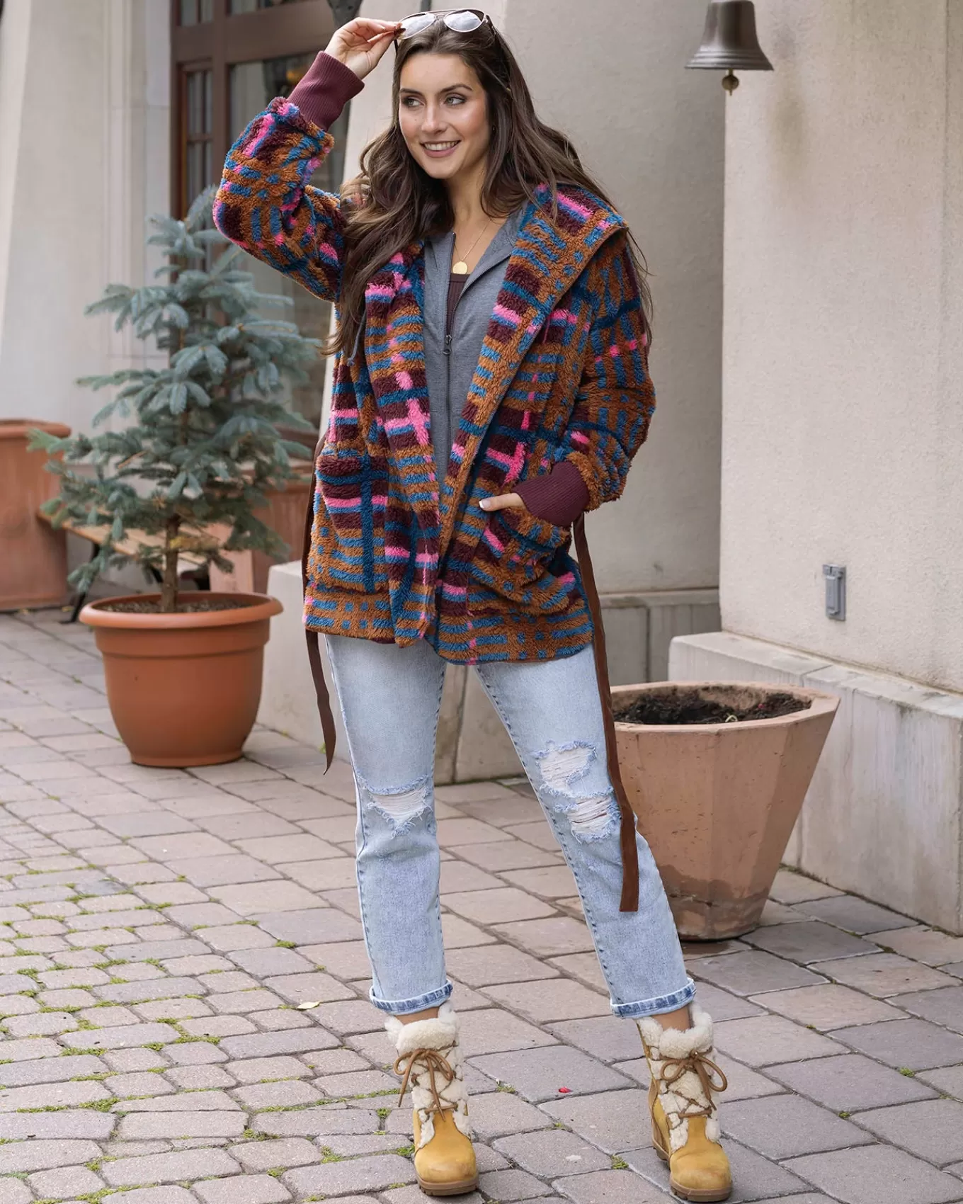 New Fuzzy Fleece Wrap Jacket Jackets + Vests | Hoodies + Pullovers