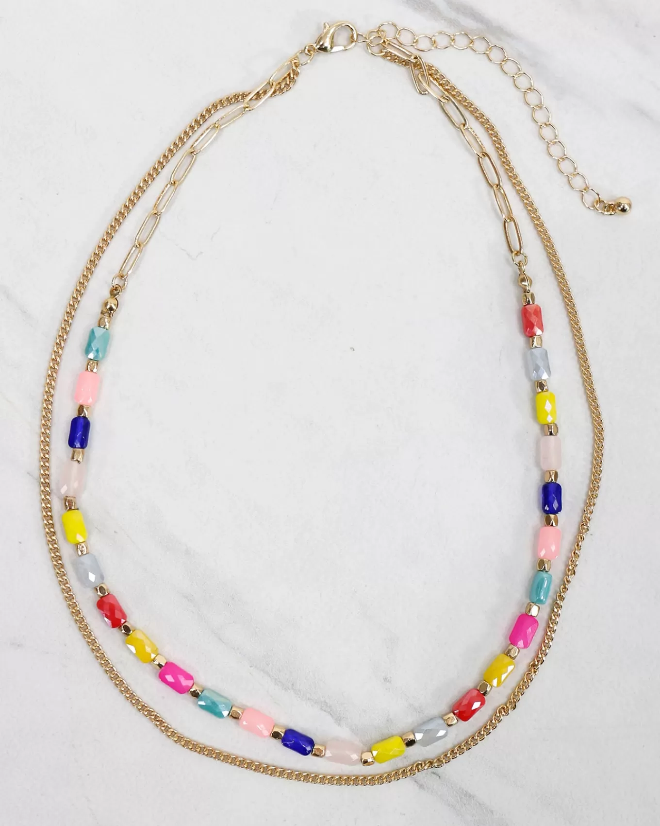 Hot Layered Glass Bead Necklace In Jewelry
