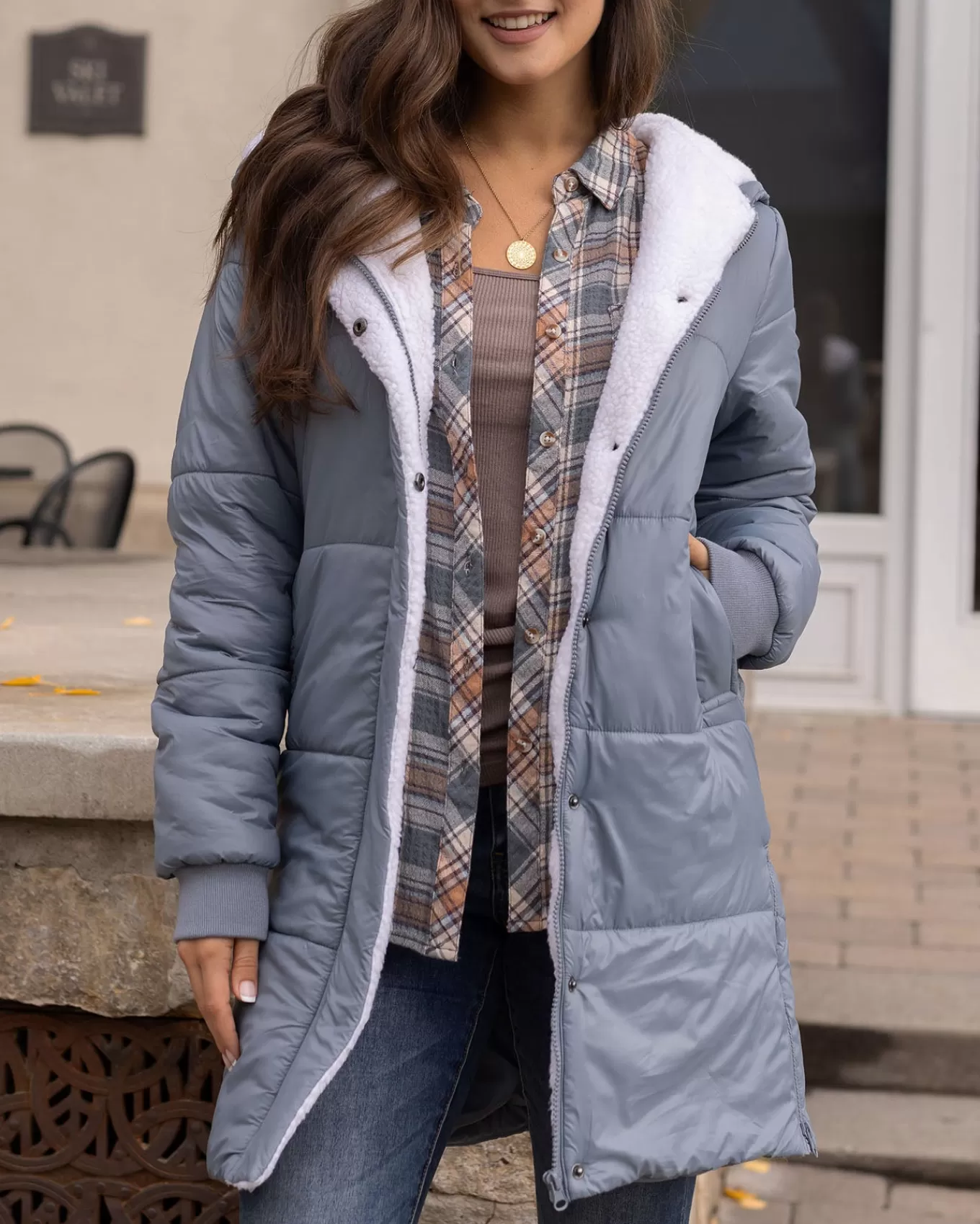 Fashion Longline Hooded Puffer Jacket - FINAL SALE Jackets + Vests