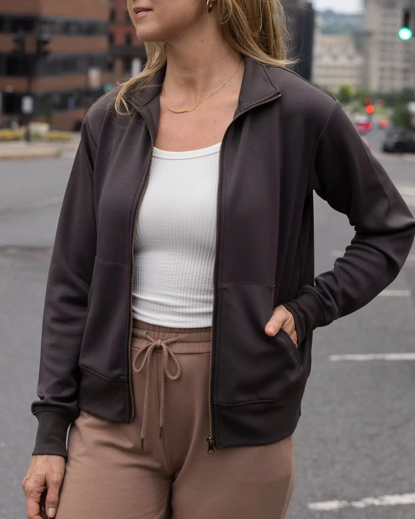 Hot Luxe Knit Zip Up Jacket Lounge Tops | Jackets + Vests
