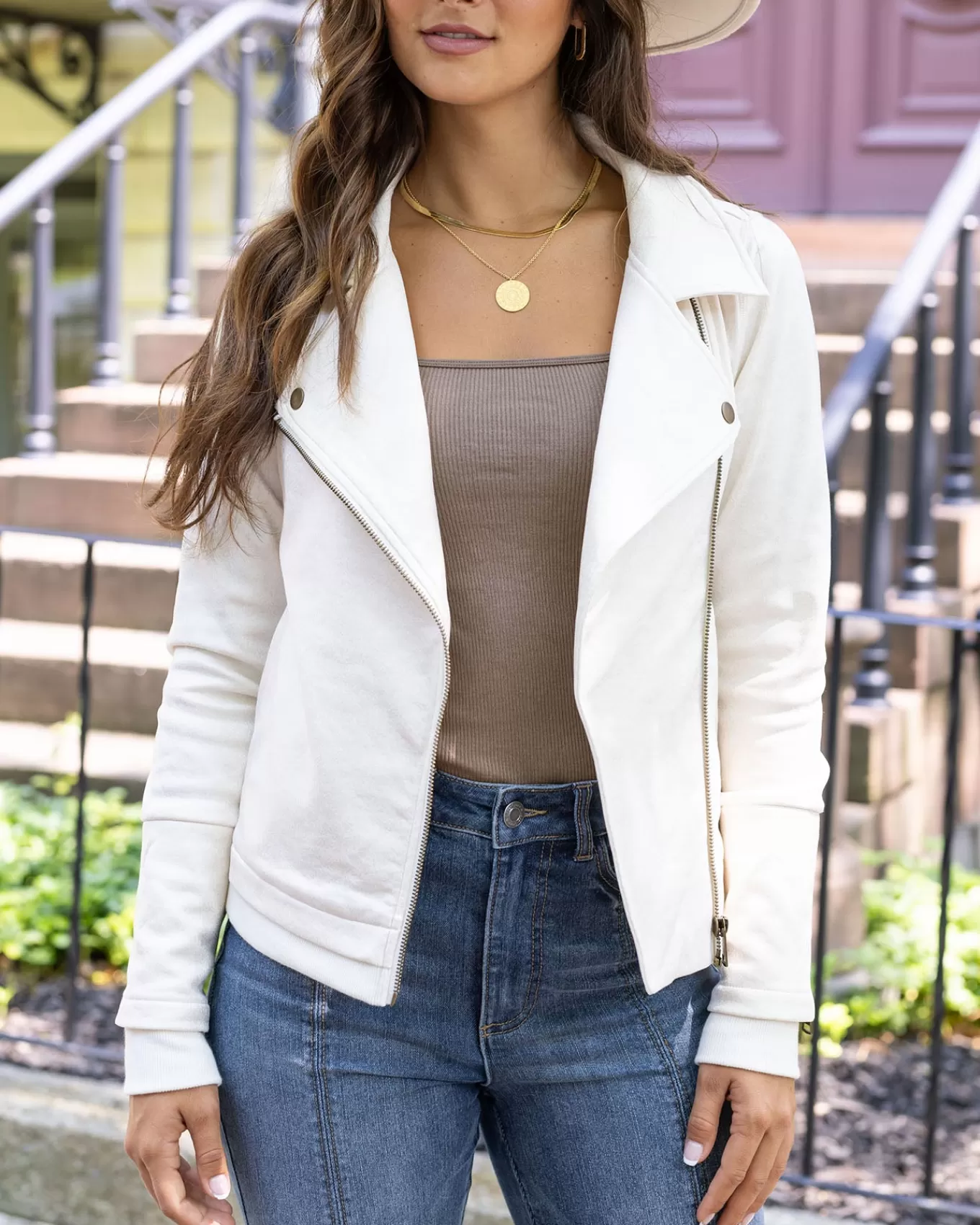 Fashion Move Free Leather Like Moto Jacket Jackets + Vests