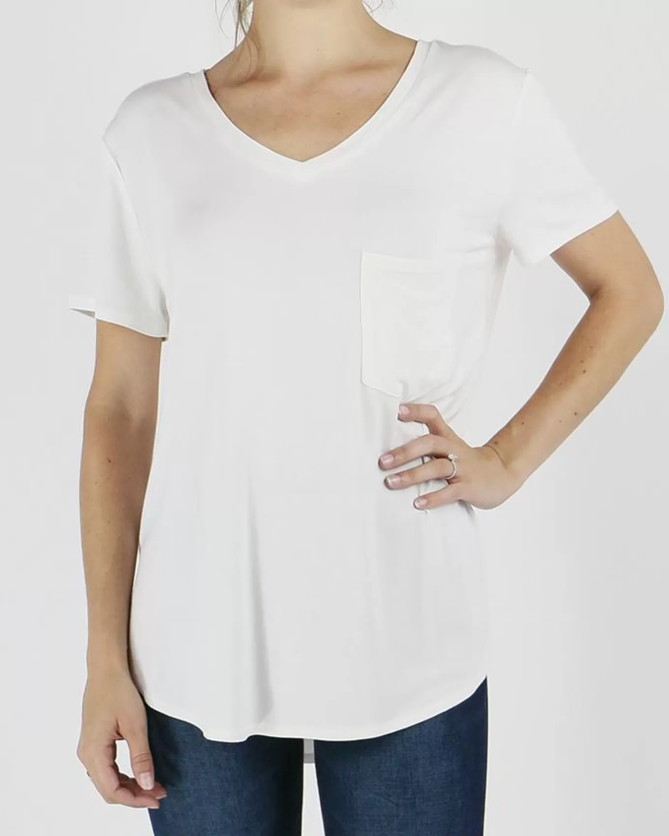Shop Perfect Pocket Tee In Basics
