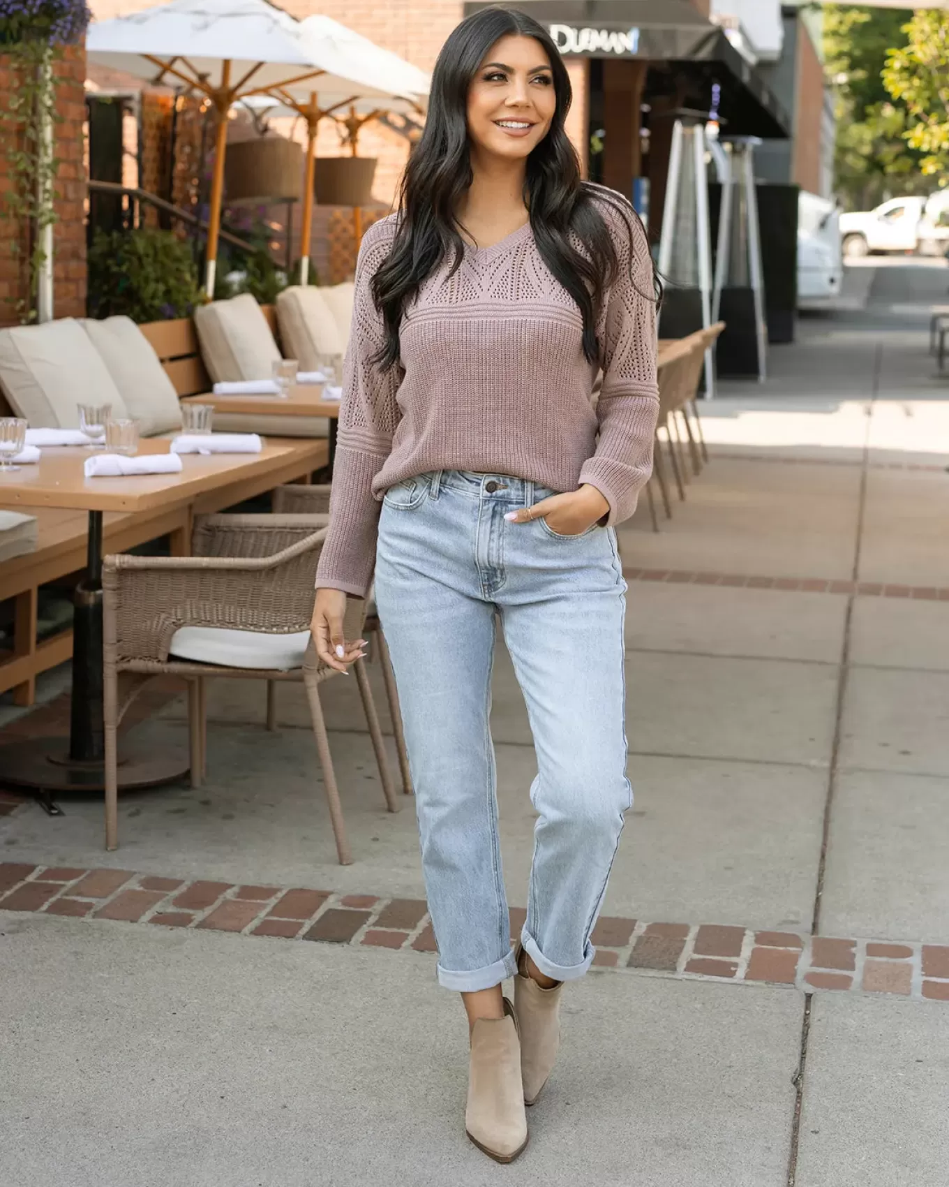 Flash Sale Pointelle V-Neck Sweater Fashion Tops