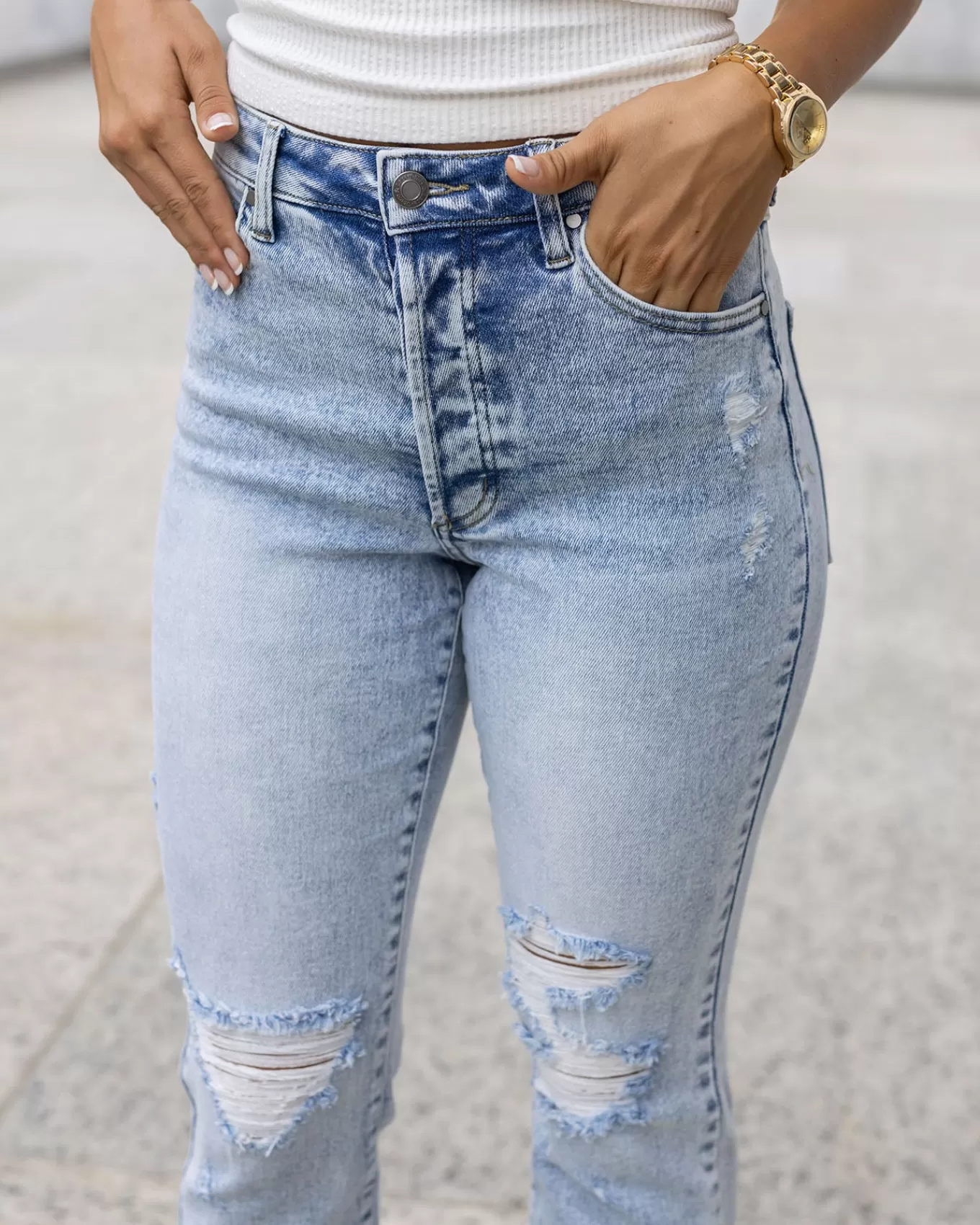 Store Premium Denim High Waisted Mom Jeans In - FINAL SALE Jeans + Jeggings