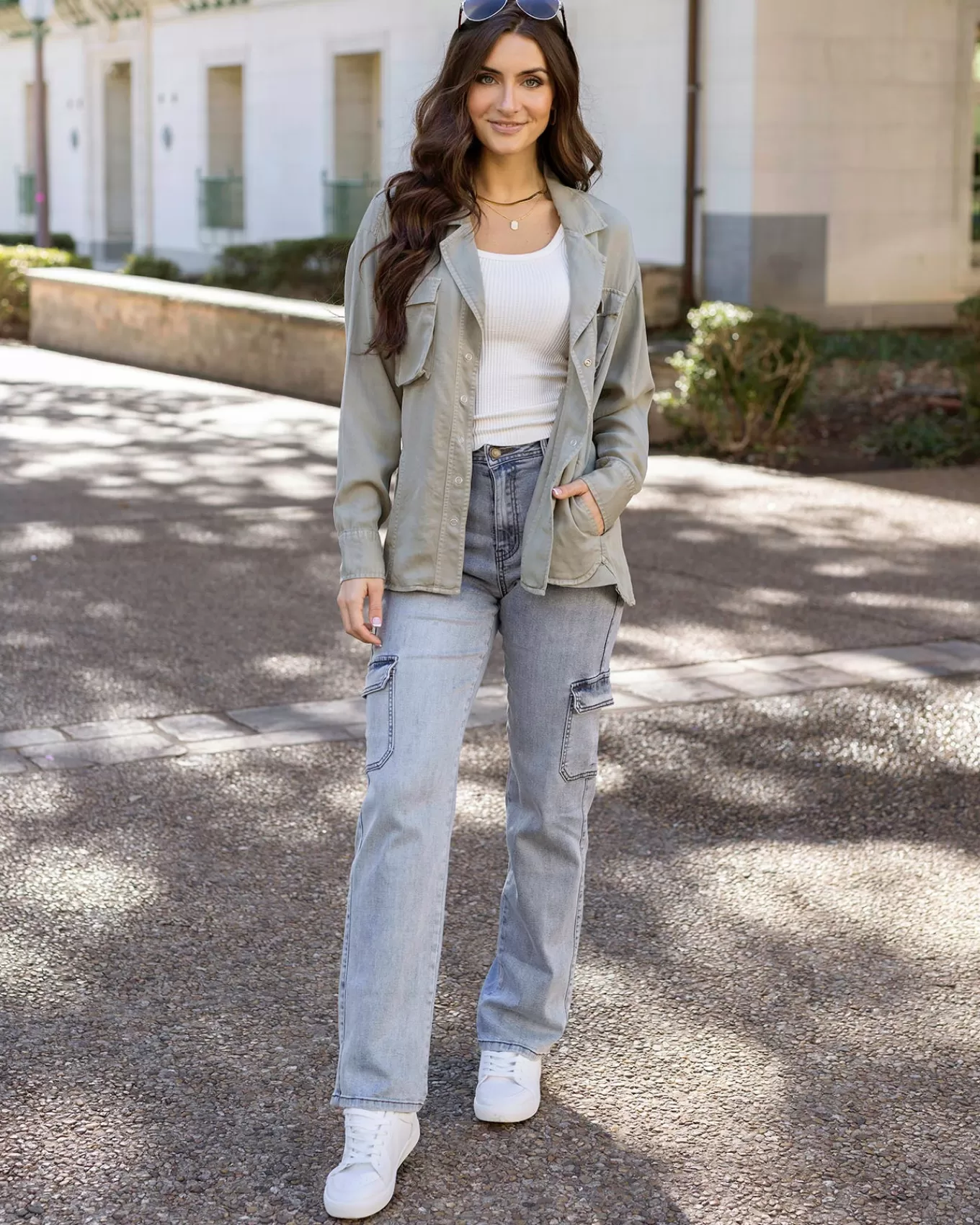 New Tencel™ Lyocell Utility Shirt Jacket Jackets + Vests
