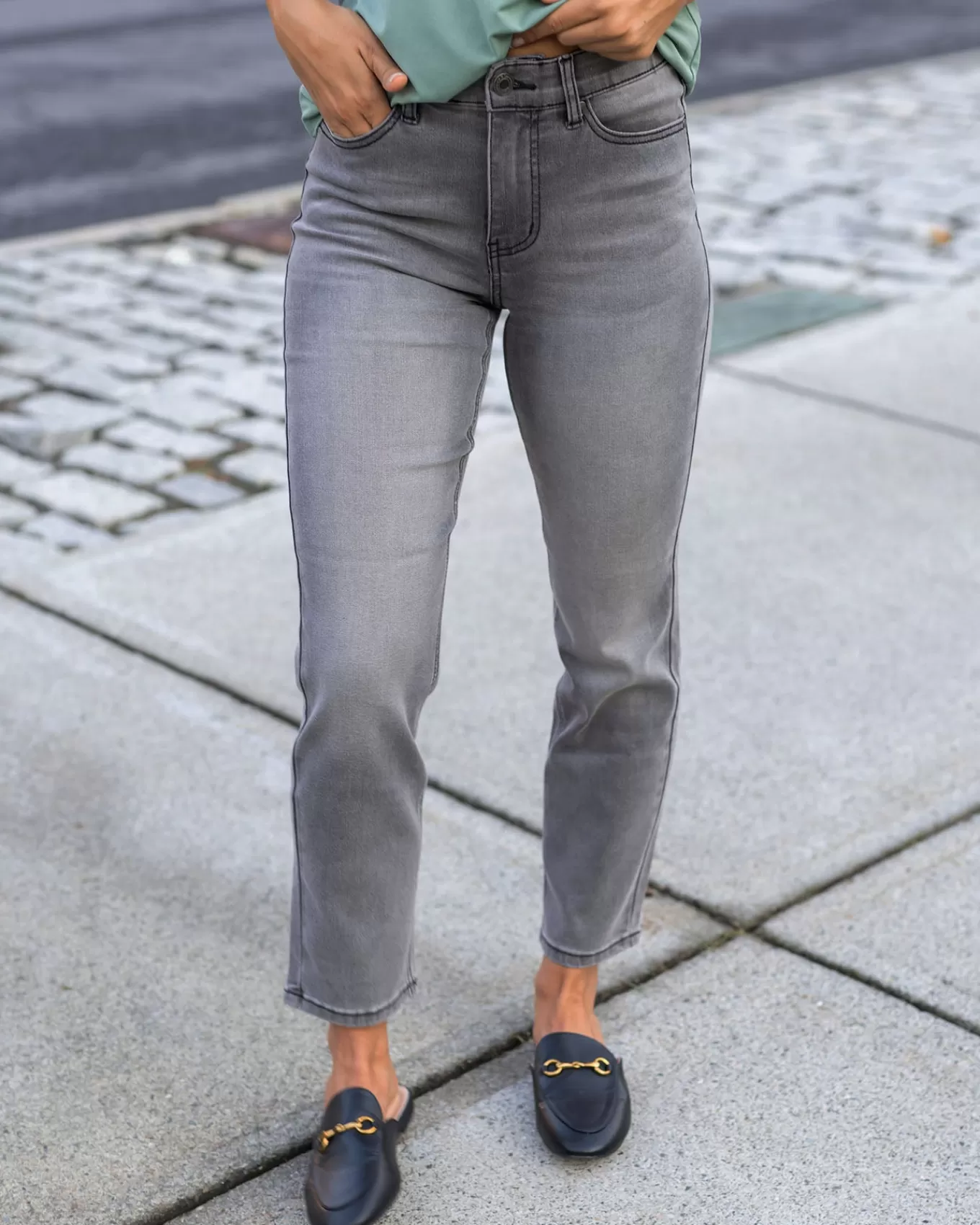 Cheap Skinny Straight Leg Waist Shaper Jeans - FINAL SALE Jeans + Jeggings