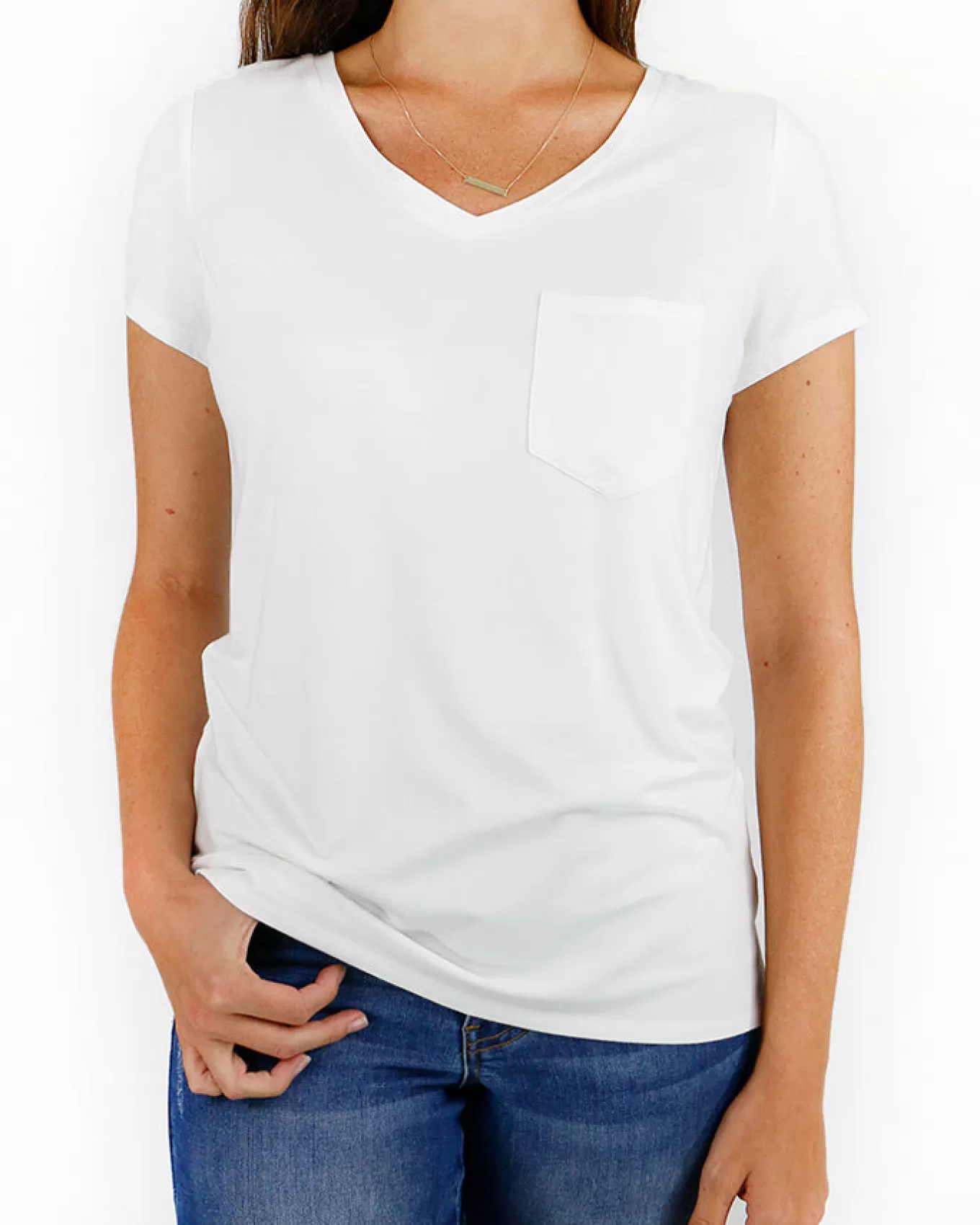 Shop True Fit Perfect Pocket Tee In Basics