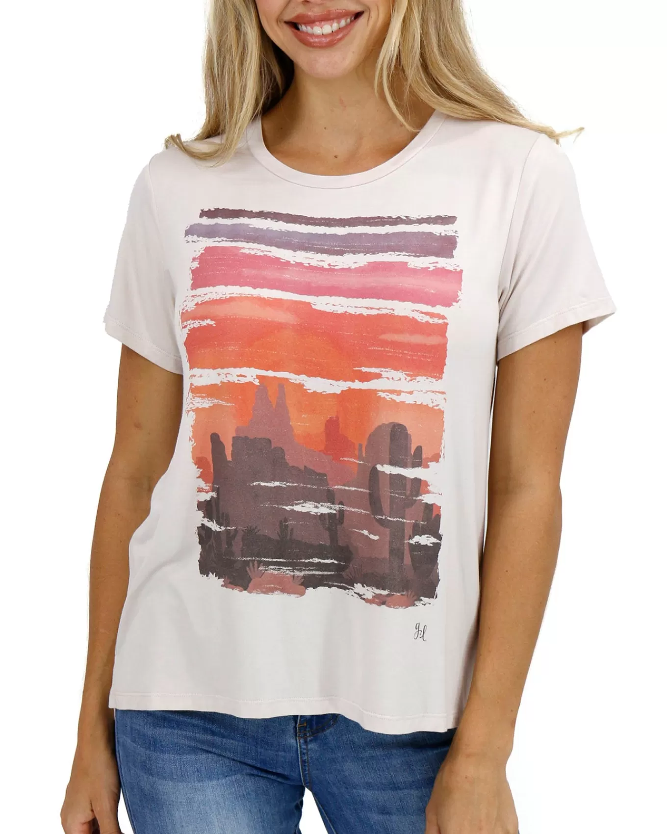 Cheap VIP Favorite Perfect Scoop Neck Graphic Tee - - FINAL SALE Graphic Tees