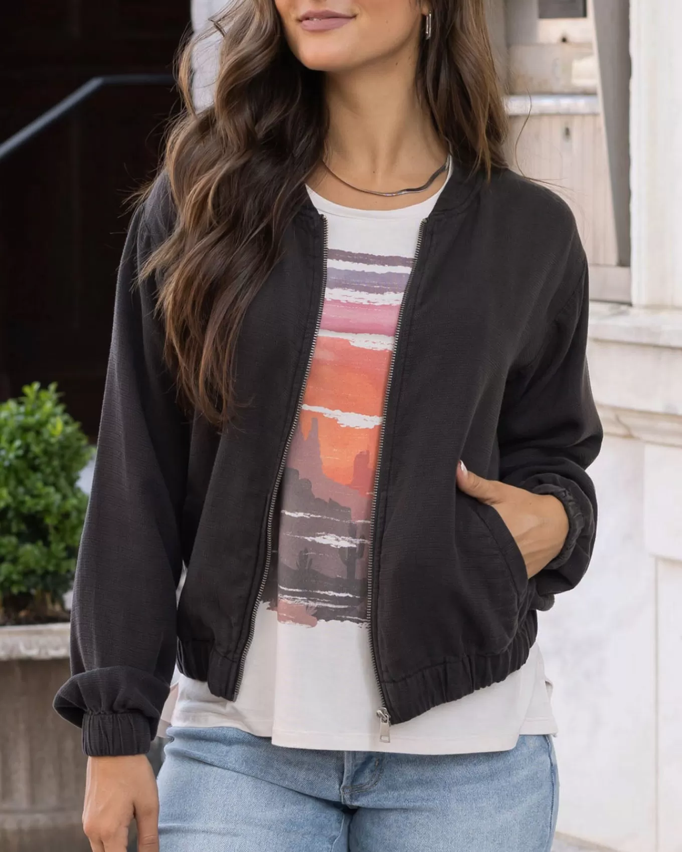 Flash Sale Tencel™ Lyocell Baseball Jacket Jackets + Vests